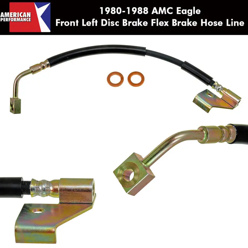 Disc Brake Hose, Front Left, 1980-88 Amc Eagle 1