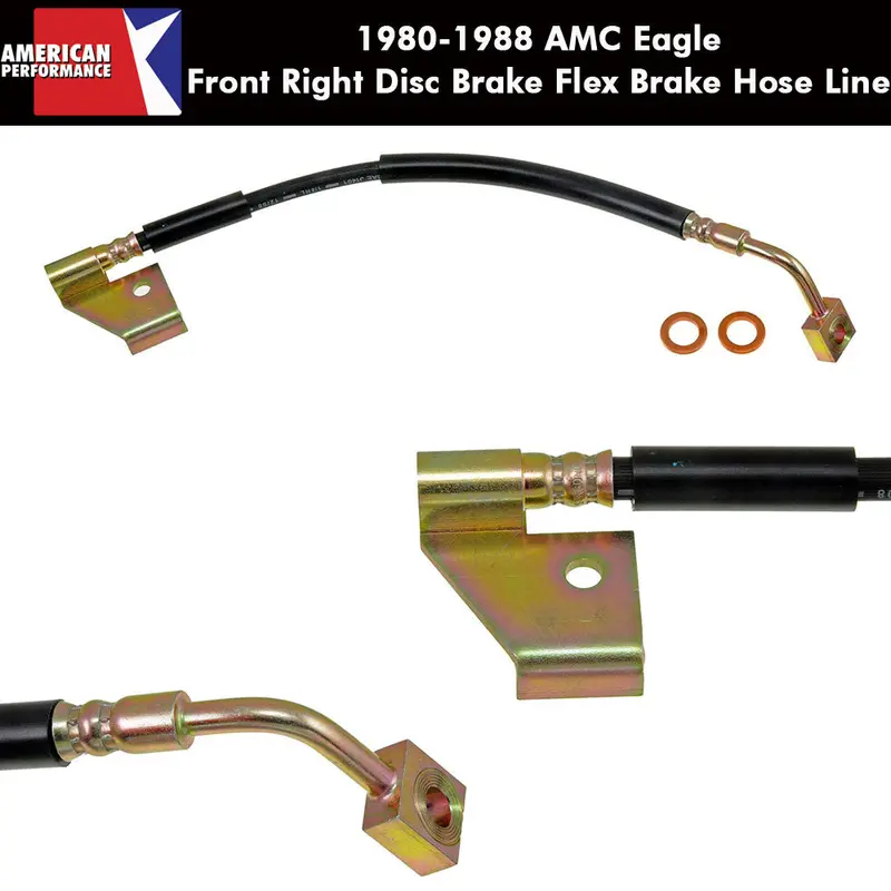 Disc Brake Hose, Front Right, 1980-88 Amc Eagle 1
