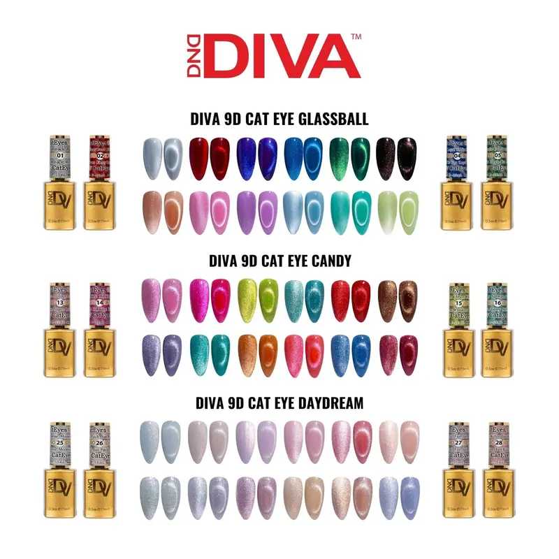 Diva 9D Cat Eyes Collection All Set 36 Colors #1 - #36 Gel Only 1