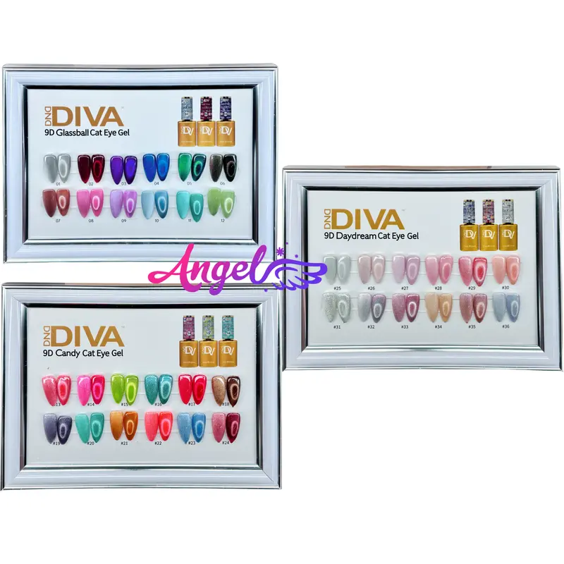 Diva 9D Cat Eyes Color Set Collection 12 Color Swatch Only 1