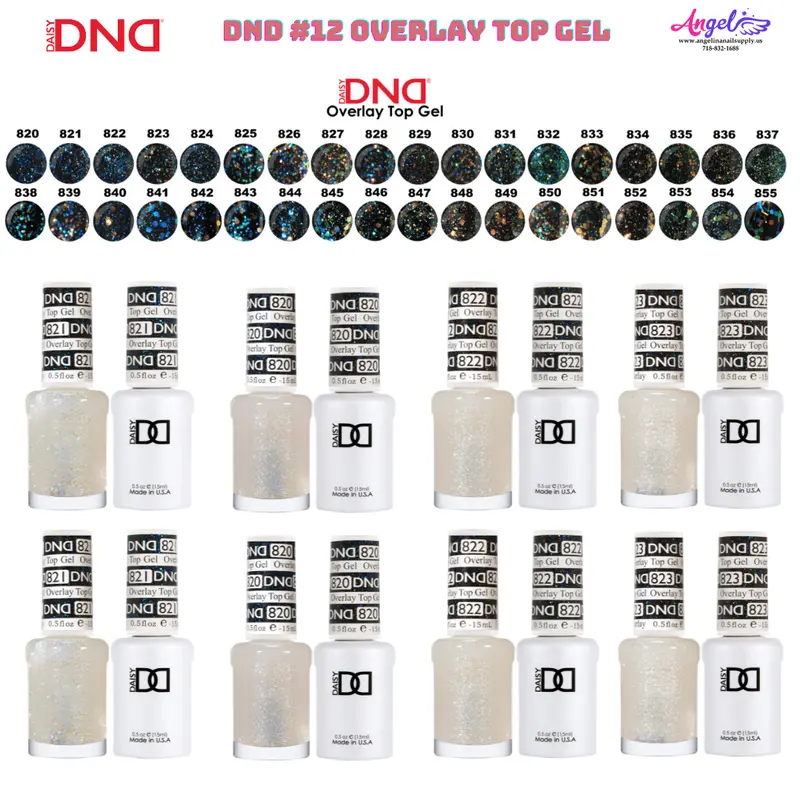 Dnd12 Overlay Top Gel Collection #12 (Full Set 36 Colors #820 - #855) 1