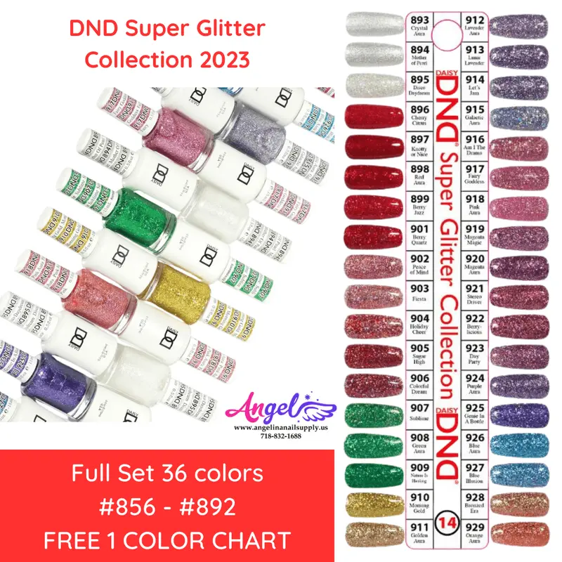 Dnd14 Collection #14 Super Glitter (Full Set 36 Colors #893 - #929 Dnd14) 1