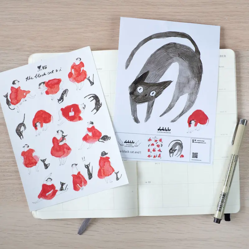 Dodolulu - Planner Sticker - The Black Cat 1