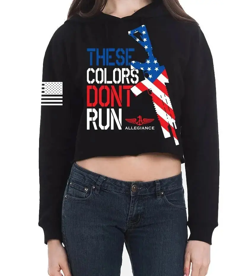 Don't Run Cropped Hoodie 1