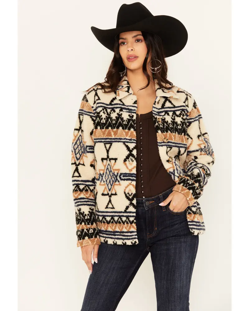 Dowlan Southwestern Print Sherpa Jacket 1