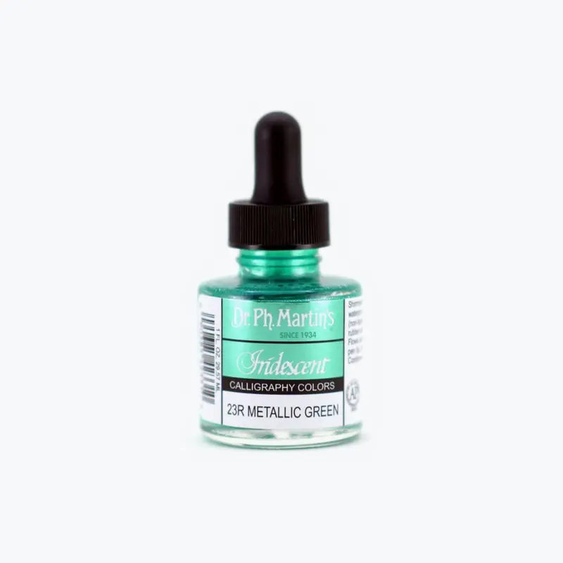 Dr. Ph. Martin's - Calligraphy Ink - Iridescent - Metallic Green (23R) 1