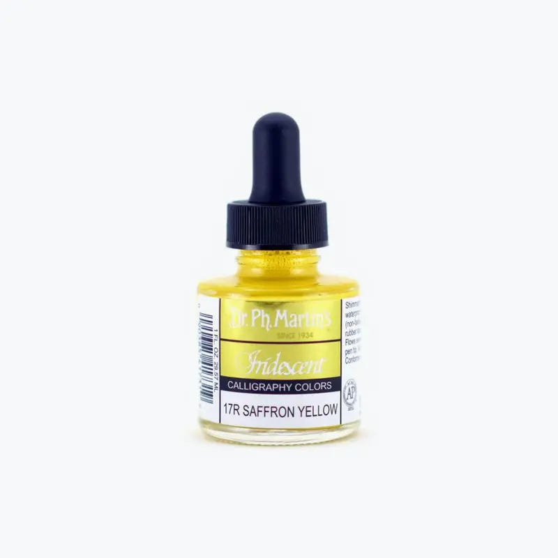 Dr. Ph. Martin's - Calligraphy Ink - Iridescent - Saffron Yellow (17R) 1