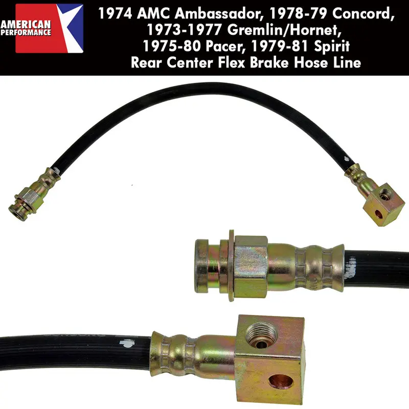 Drum Brake Hose, Rear, 1973-80 Amc 1