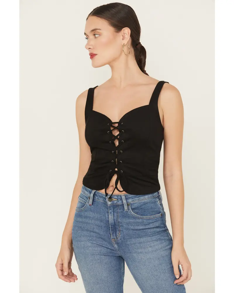Eastland Faux Suede Lace-Up Corset 1