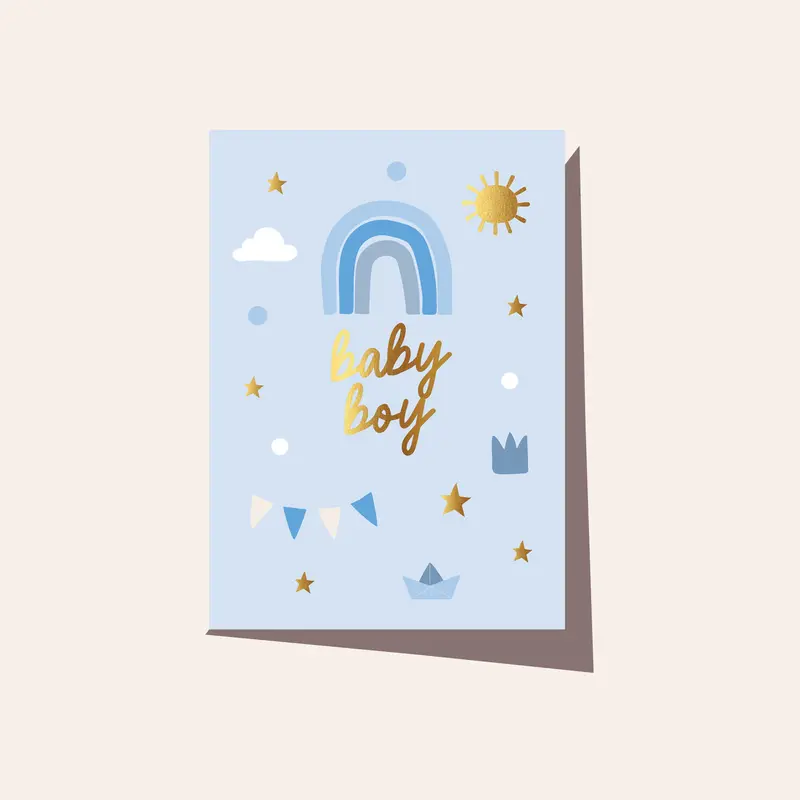 Elm Paper - Card - Baby - Baby Boy Rainbow <Outgoing> 1