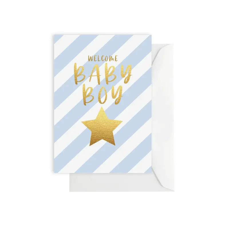 Elm Paper - Card - Baby - Baby Boy Stripe <Outgoing> 1
