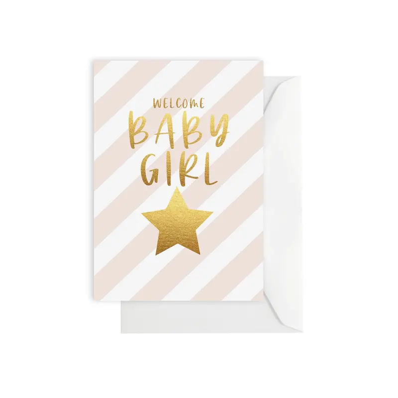Elm Paper - Card - Baby - Baby Girl Stripe <Outgoing> 1