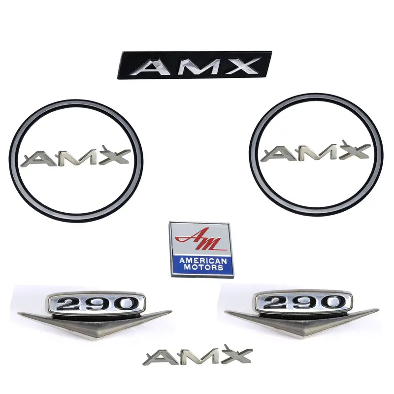 Emblem Kit, Complete Exterior, 1968-69 Amc Amx 290 1
