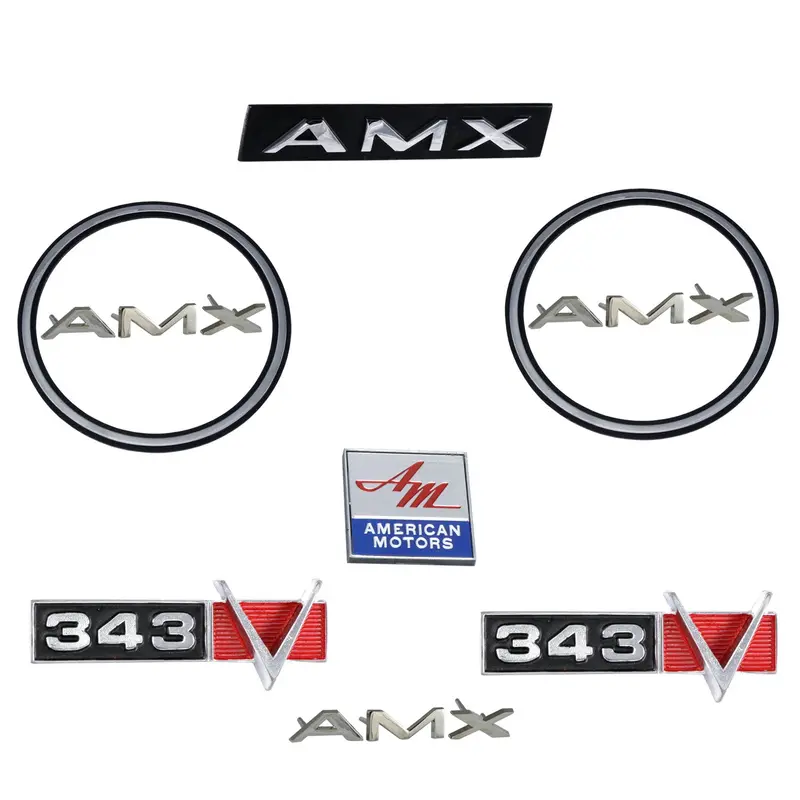 Emblem Kit, Complete Exterior, 1968-69 Amc Amx 343 1