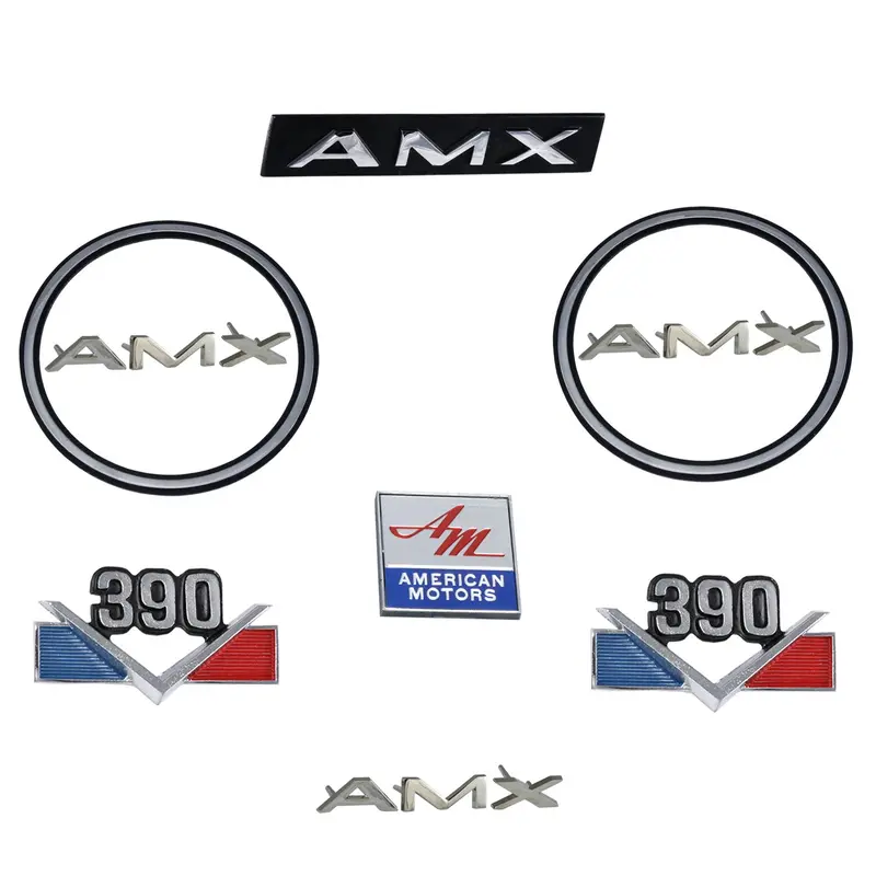 Emblem Kit, Complete Exterior, 1968-69 Amc Amx 390 1