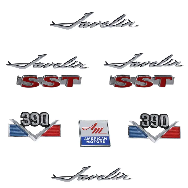 Emblem Kit, Complete Exterior, 1968 Amc Javelin Sst 390 V-8 1