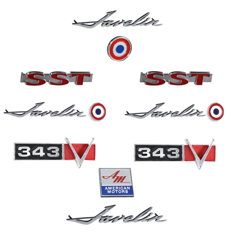 Emblem Kit, Complete Exterior, 1969 Amc Javelin Sst 343 1