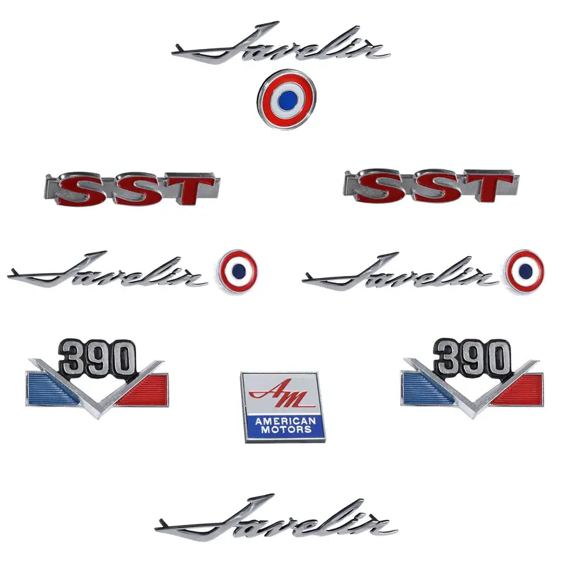 Emblem Kit, Complete Exterior, 1969 Amc Javelin Sst 390 1