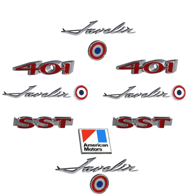 Emblem Kit, Complete Exterior, 1971 Amc Javelin Sst 401 1