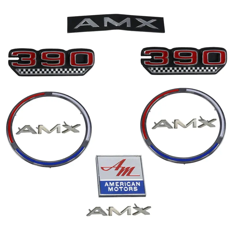 Emblem Kit, Complete Exterior, Early 1970 Amc Amx 390 1