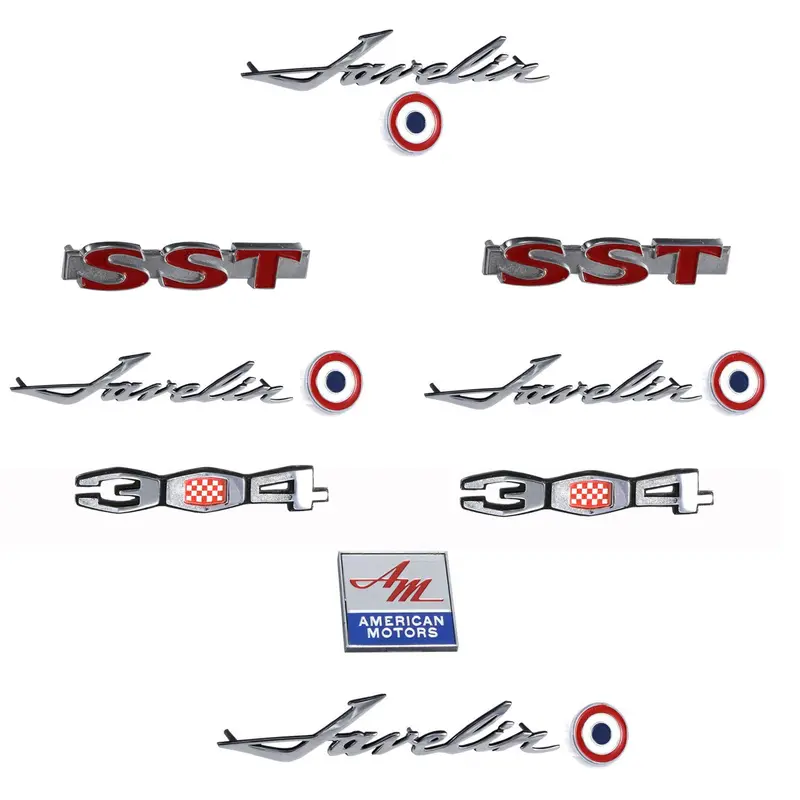 Emblem Kit, Complete Exterior, Early 1970 Amc Javelin Sst 304 1