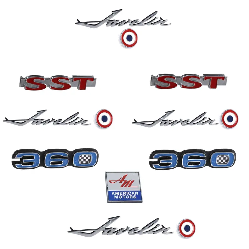 Emblem Kit, Complete Exterior, Early 1970 Amc Javelin Sst 360 1