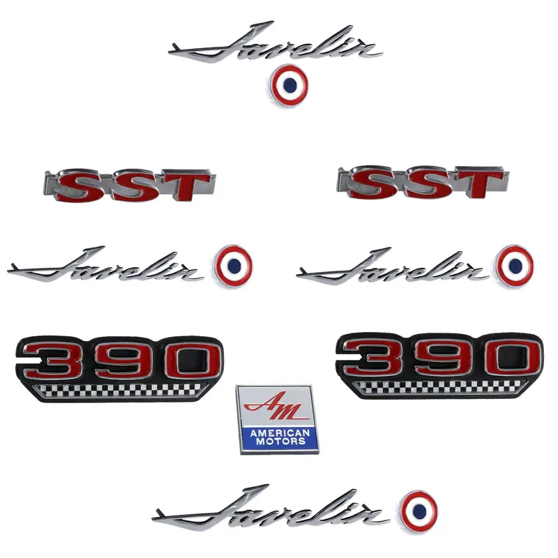 Emblem Kit, Complete Exterior, Early 1970 Amc Javelin Sst 390 1