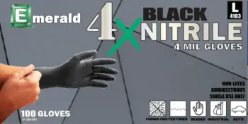 Emerald General Purpose Black Nitrile Gloves 1
