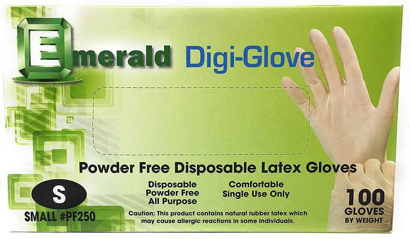 Emerald Latex Digi-Glove - Powder Free(Small - Case/10 Boxes) 1