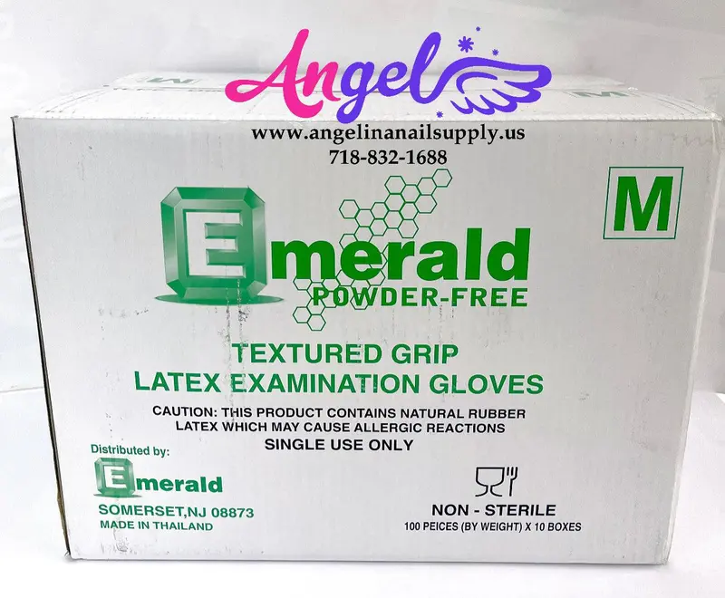 Emerald Latex Glove - Powder Free(Medium - Case/10 Boxes) 1