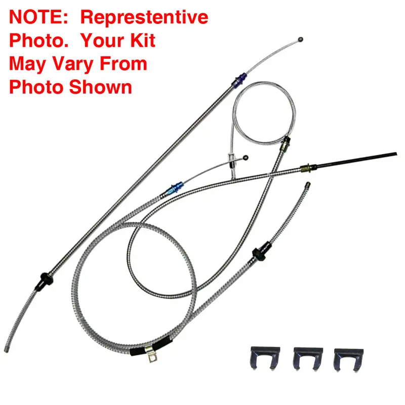 Emergency Parking Brake Cable Master Kit, Stainless, 3-Piece Set W/Clips, 1975-80 Amc Pacer 1