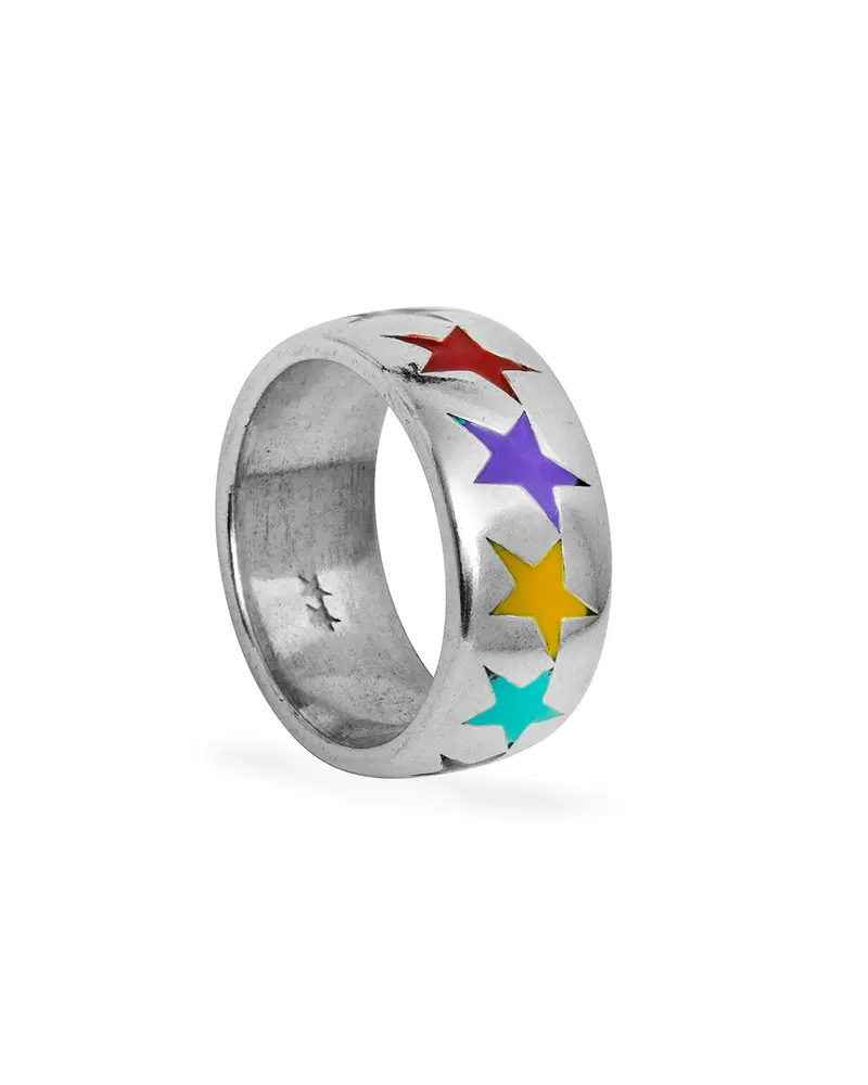 Enameled Multicolor Starline Ring 1