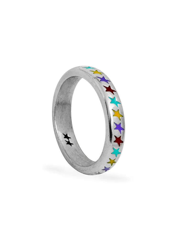Enameled Multicolor Starline Ring S 1