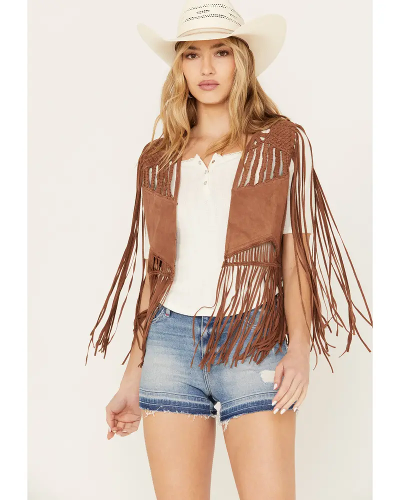Ennis Suede Crochet Vest 1