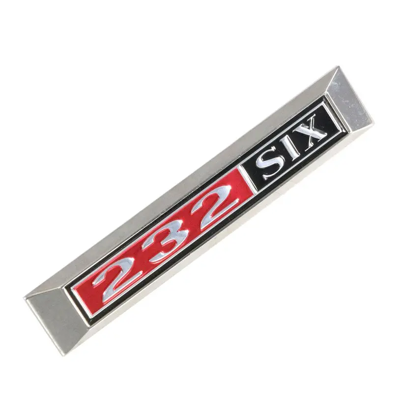 Fender Emblem, "232 Six", 4.2" X .5", Red And Black, 1964-69 Amc Rambler American (2 Required) 1