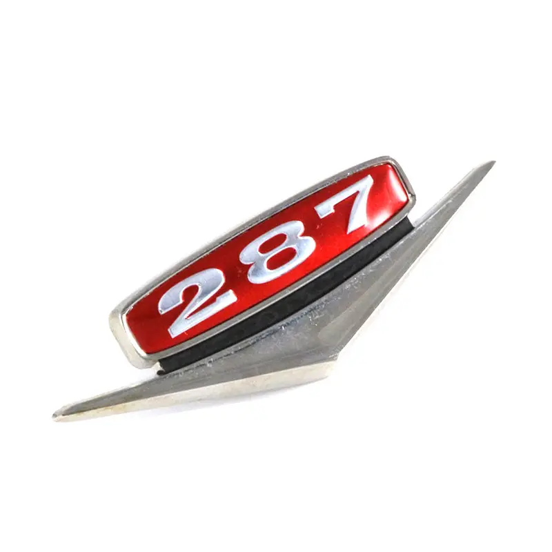 Fender Emblem, "287 V8", 3.25" X 1", Black, Red, & Silver, 1966 Rambler (2 Required) 1