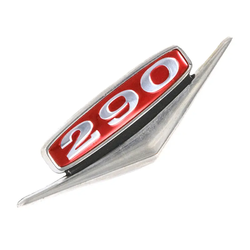 Fender Emblem, "290 V8", 3.25" X 1", Red, Black, Silver, 1967 Amc (2 Required) 1