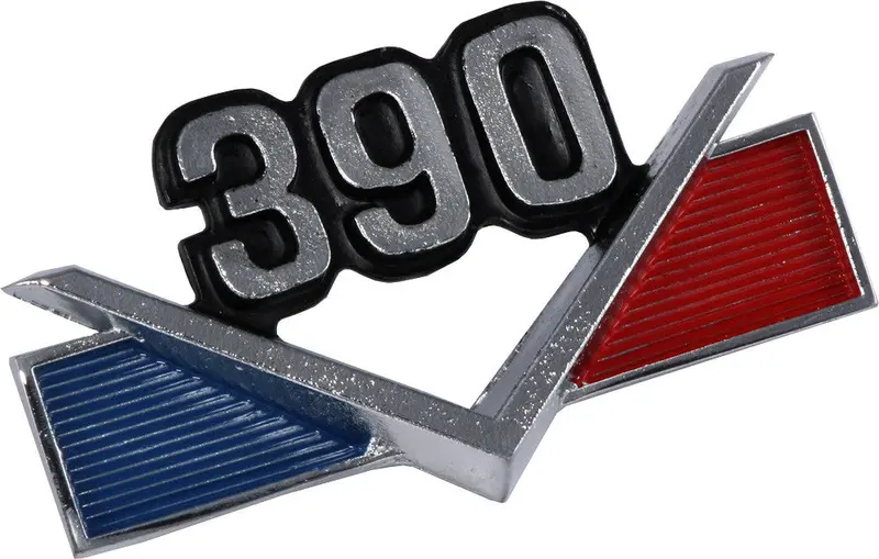Fender Emblem, "390 V-8", Red, White, & Blue, 1968-69 Amc (2 Required) 1