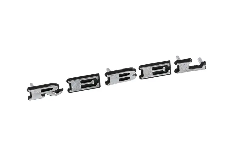 Fender Emblem, "Rebel" Rebel, 1.5" X .5" Large, 1966-68 Amc Rebel (2 Required) 1