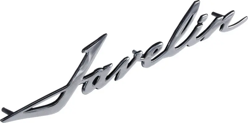 Fender, Hood, Quarter Panel Emblem, "Javelin" Script, 1968-74 Amc Javelin (Choose Size) 1