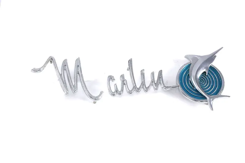 Fender Or Dash Emblem,  "Marlin", 6" X 3", 1965-67 Rambler Marlin (3 Required) 1