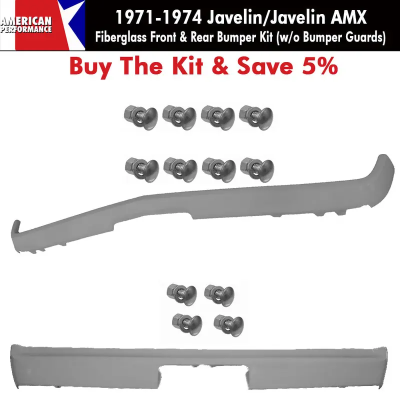 Fiberglass Bumper Kit, Front & Rear, 1971-74 Amc Javelin, Javelin Amx 2