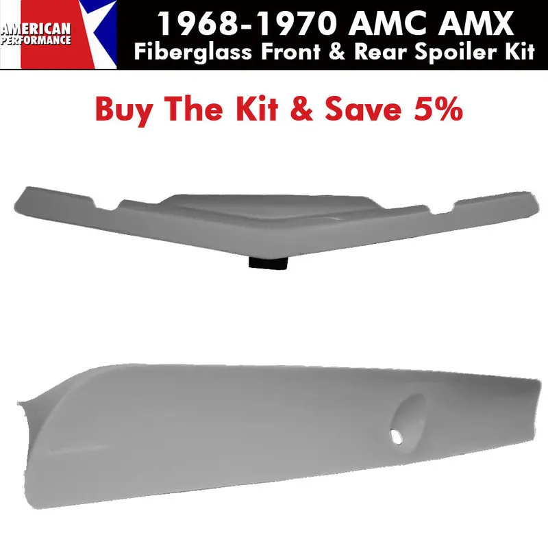 Fiberglass Group 19 Front & Rear Spoiler Kit, 1968-70 Amc Amx 1
