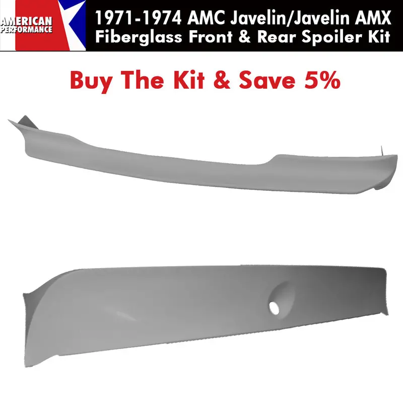 Fiberglass Javelin Amx Style Front & Rear Spoiler Kit, 1971-74 Amc Javelin, Javelin Amx 1