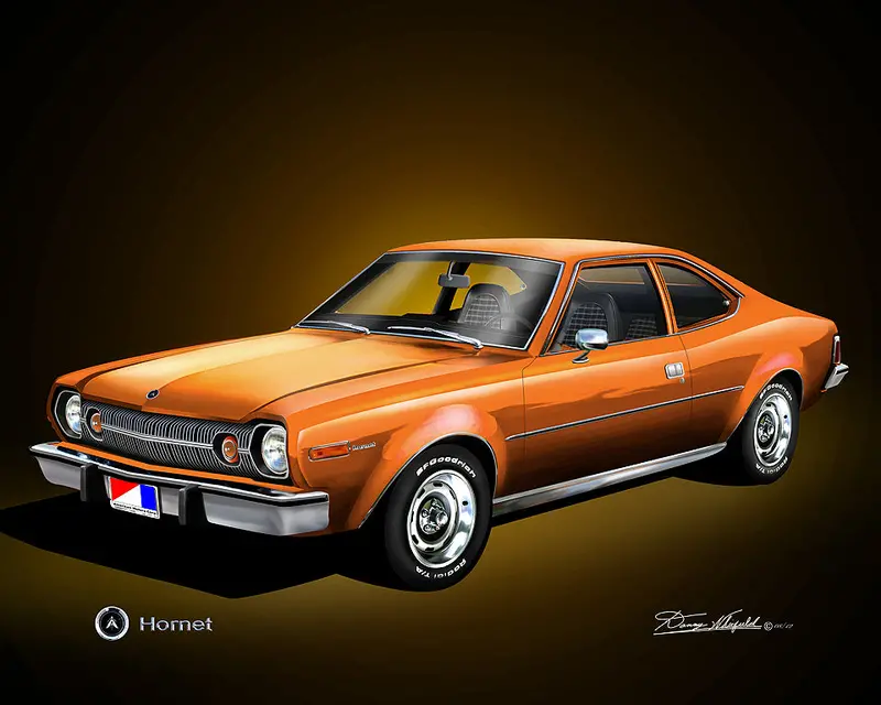 Fine Art Print, 1974 Amc Hornet, 16"X20", By Danny Whitfield (8 Body Colors) - Drop Ships In Approx. 3-4 Weeks 1