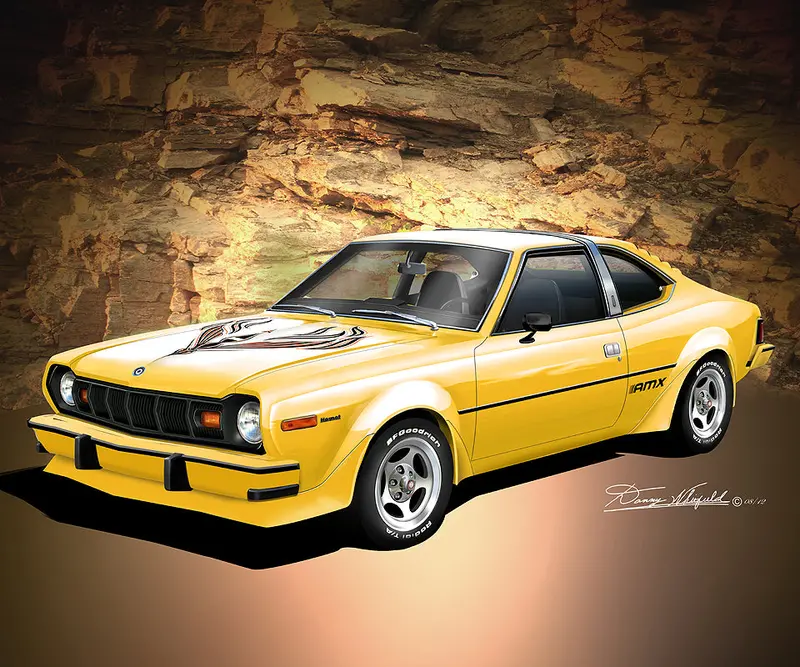 Fine Art Print, 1977 Amc Hornet Amx, 16"X20", By Danny Whitfield (9 Body Colors) - Drop Ships In Approx. 3-4 Weeks 1