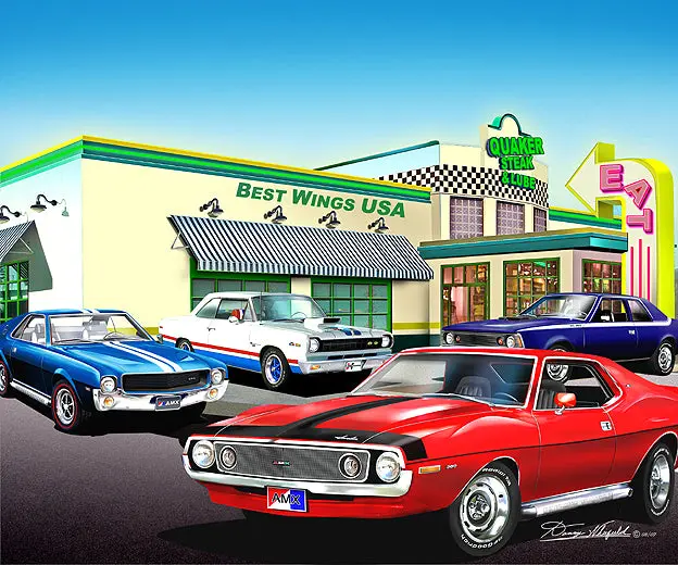 Fine Art Print, Amc Special Edition 16"X20", By Danny Whitfield - Quaker Steak & Lube - Drop Ships In Approx. 3-4 Weeks 1