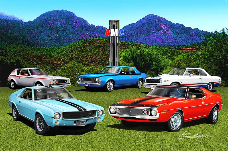Fine Art Print, Amc Special Edition 20"X30", By Danny Whitfield - Red, White, & Blue Muscle Arizona Edition - Drop Ships In Approx. 3-4 Weeks 1