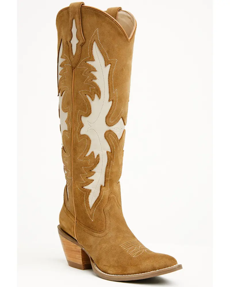 Fire And Reign Tall Suede Western Boots - Round Toe 1