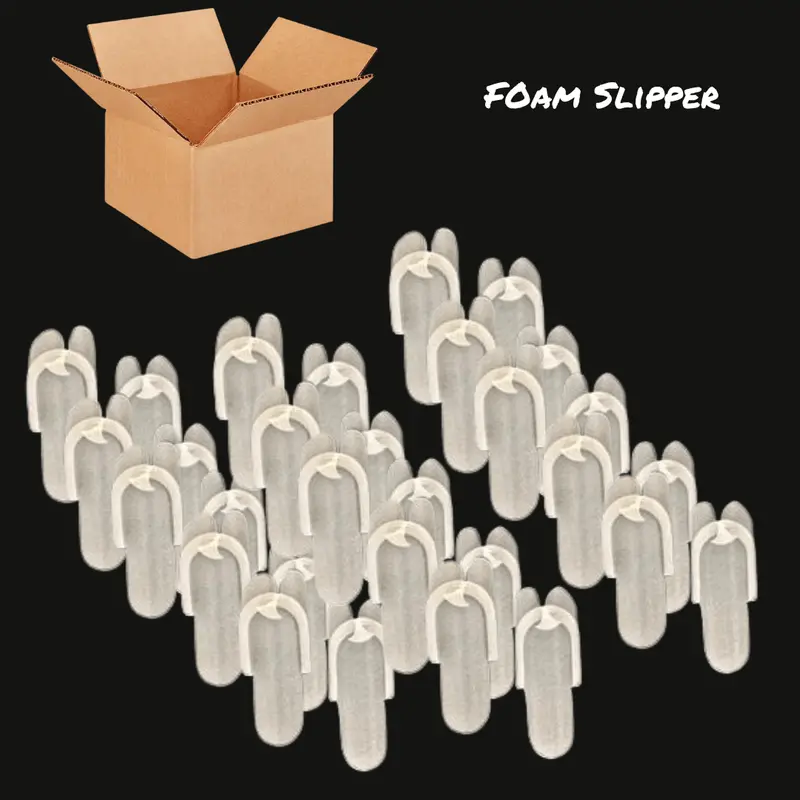 Foam Slipper - White (Box/ 30 Pack) 1
